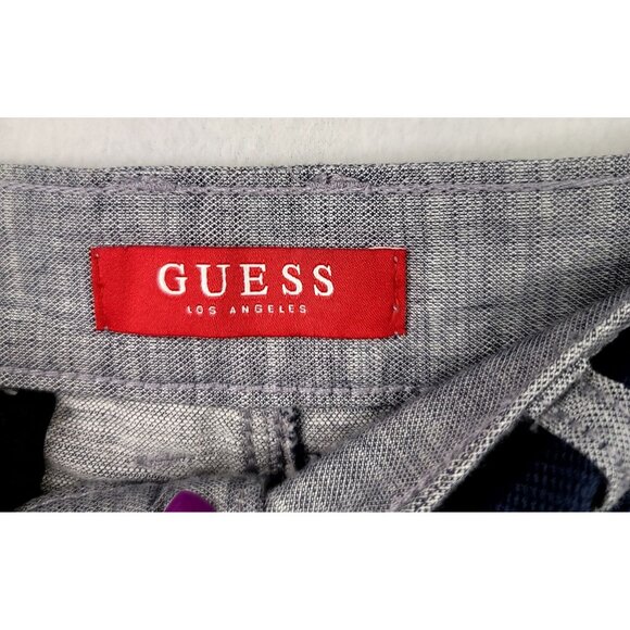 Mens Guess Slim-Fit Gray Shorts With Navy Belt Size 36 Cotton Blend - Picture 4 of 10